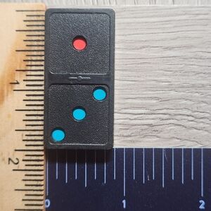 1:3 Vintage Whitman Replacement Domino Large Black Plastic Color Dots Dominoes